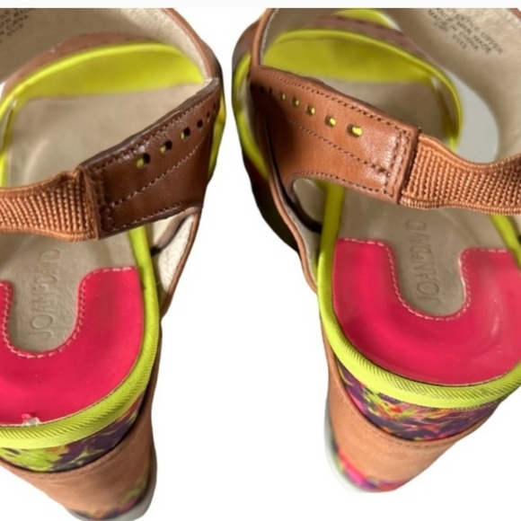 Joan & David Neon & Leather Wedges Sz 7M - Picture 6 of 6